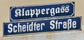 Scheidter Straße in Dudweiler, historischer Straßenname Klappergass